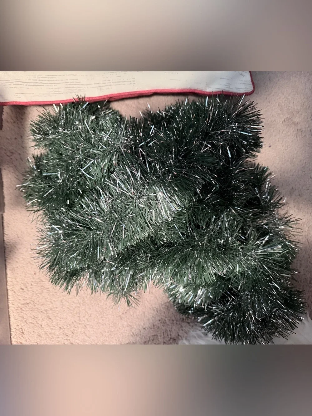 Green Tinsel Garland Holiday Décor